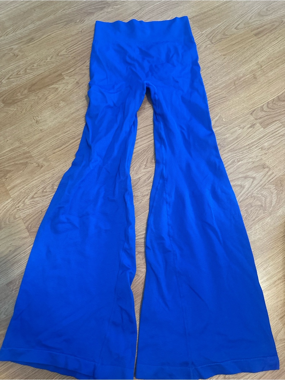Royal Blue Flared Ribbed Pants